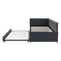 Lit convertible avec rangement intégré et tête de lit capitonnée
