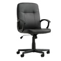 Chaise de bureau ergonomique en cuir noir avec roues pivotantes