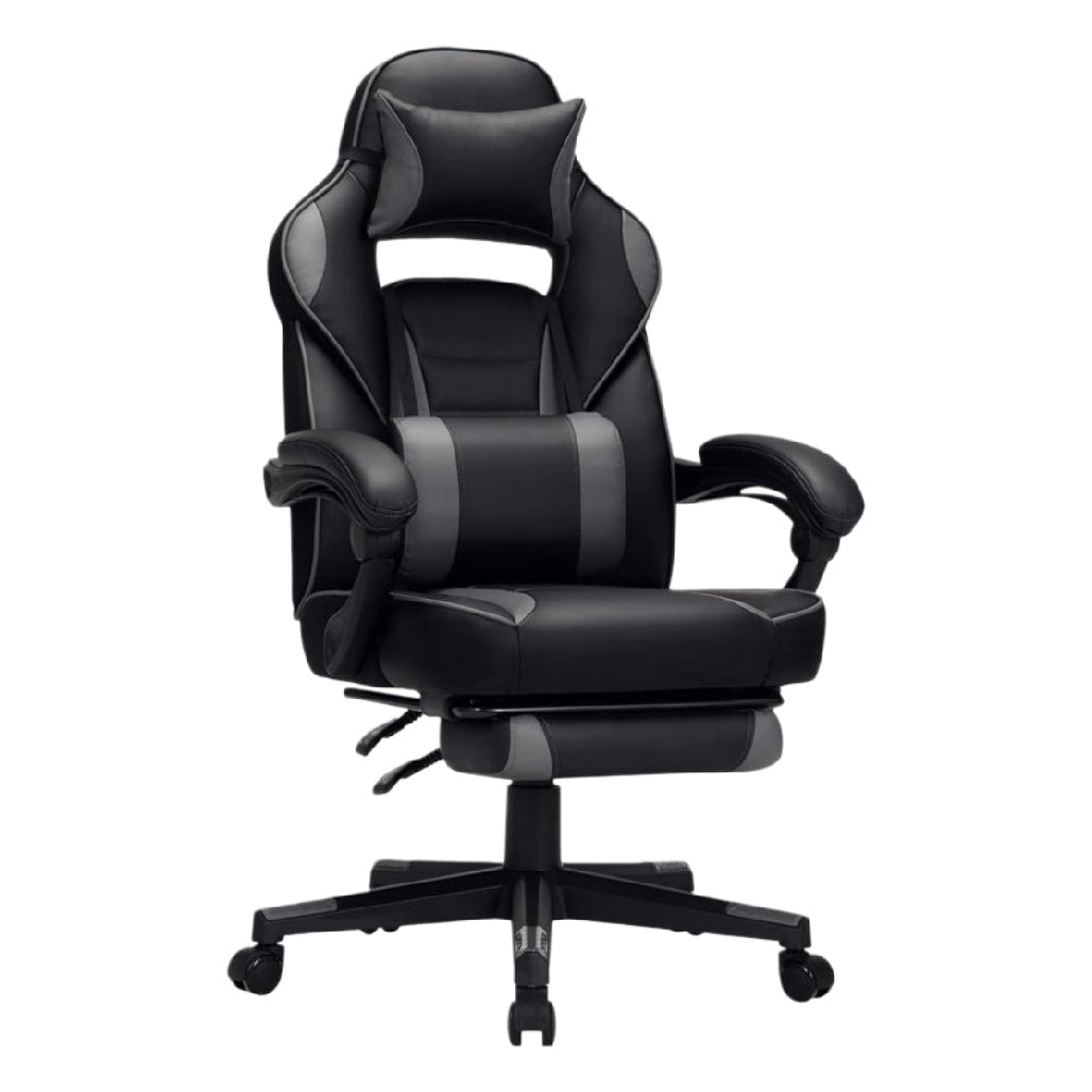 Chaise de bureau ergonomique en cuir avec support lombaire et accoudoirs réglables