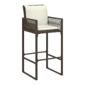 Chaise de bar en rotin avec coussin blanc